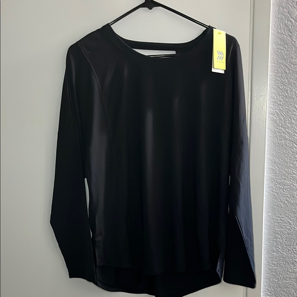 All in Motion Black Long Sleeve Blouse/ Athletic leisure NWT